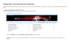 6. Click on the &ldquo;Minimal Risk, Course Based Research&rdquo;