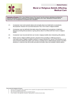 Moral or Religious Beliefs Affecting Medical Care