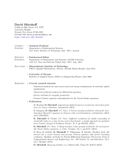 David Shirokoff - New Jersey Institute of Technology