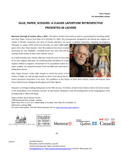 GLUE, PAPER, SCISSORS: A CLAUDE LAFORTUNE