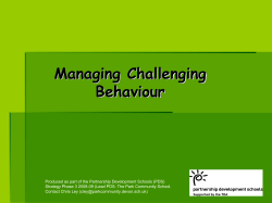 Managing Challenging Behaviour