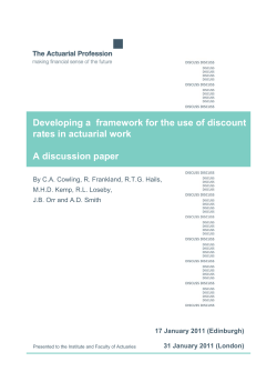 Developing a framework for the use of discount rates in actuarial work