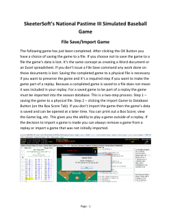 SkeeterSoft`s National Pastime III Simulated Baseball Game