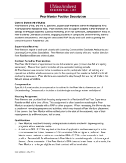 Peer Mentor Position Description