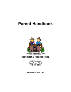 preschool parent handbook