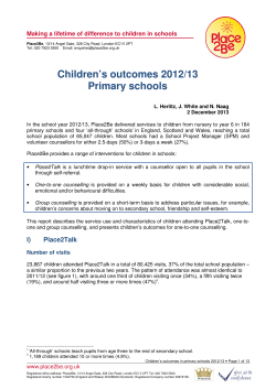 Children`s outcomes 2012/13 Primary schools