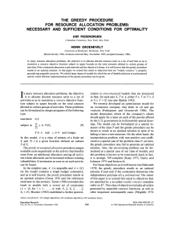 The Greedy Procedure for Resource Allocation Problems