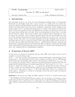 MPC in the head 1 Introduction 2 Properties of Secure MPC