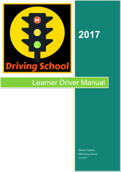 Learner Driver Manual