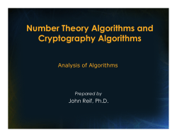 Number Theory Algorithms