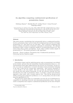 AN ALGORITHM COMPUTING COMBINATORIAL