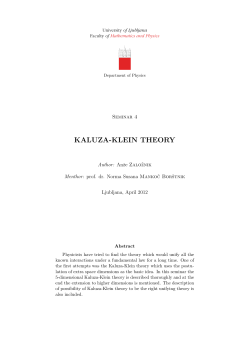 KALUZA-KLEIN THEORY