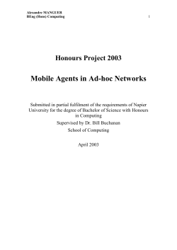 Mobile Agents in Ad-hoc Networks