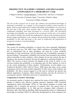 prospective teachers` common and specialized knowledge in a