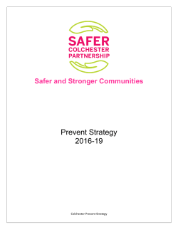 Prevent Strategy 2016-19 - Safer Colchester Partnership