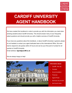 CARDIFF UNIVERSITY AGENT HANDBOOK