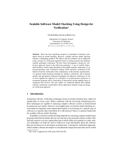 Scalable Software Model Checking Using Design for Verification*