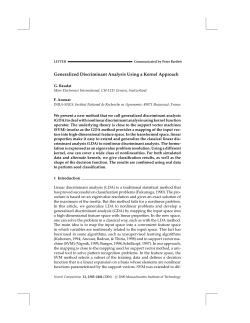 Generalized Discriminant Analysis Using a Kernel Approach