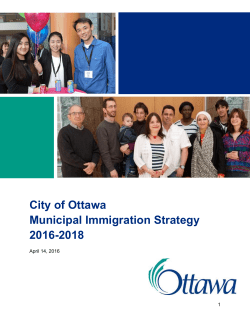 City of Ottawa Municipal Immigration Strategy 2016-2018