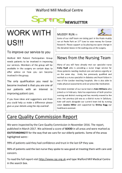 Read our Newsletter - Walford Mill Medical Practice