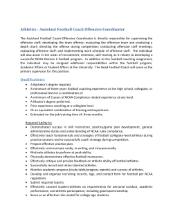 Assistant Football Coach Offensive Coordinator