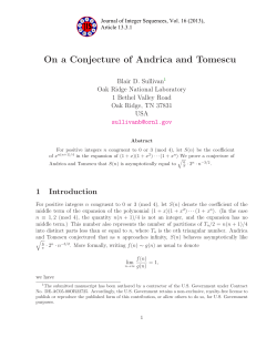 On a Conjecture of Andrica and Tomescu