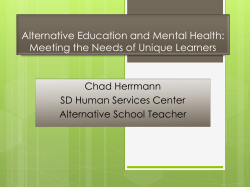 Alternative Education and Mental Health