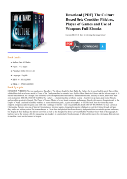 The Culture Boxed Set: Consider Phlebas, Player