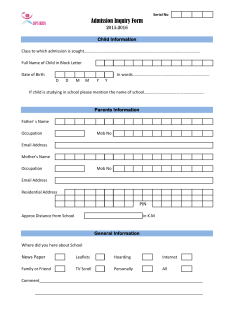 Admission Inquiry Form - DPS