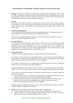 hovingham and district mixed tennis league rules 2017