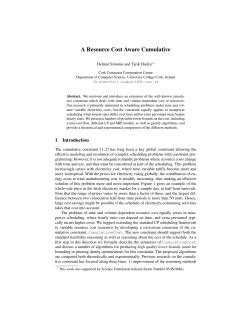 A Resource Cost Aware Cumulative