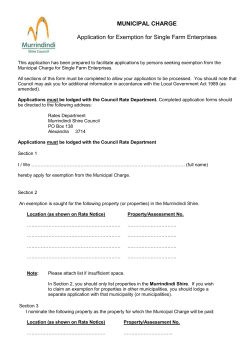 Municipal Charge Exemption application form