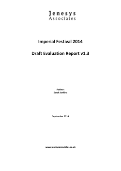 Imperial Festival 2014 evaluation Your feedback Read the findings