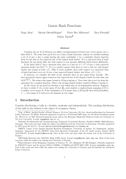 Linear Hash Functions