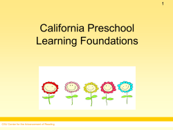 Preschool Foundations - California State University