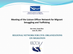 Presentation before the Liaison Officer Network to Combat Migrant