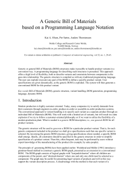 2. A programming language for describing a generic BOM