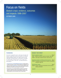 Biotech Crops: Yields