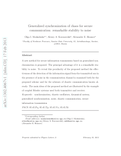 Generalized synchronization of chaos for secure communication