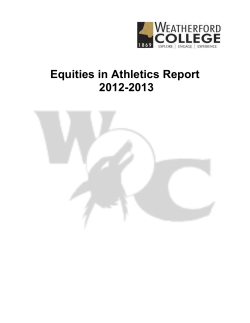 Equities in Athletics Report 2012-2013