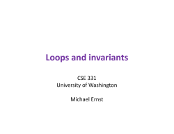 Loops and invariants - University of Washington