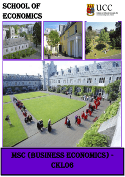 Programme Purpose The MSc Business Economics is an integrated