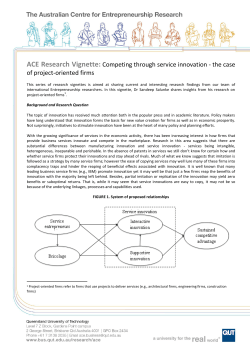 ACE Research Vignette: Competing through service innovation