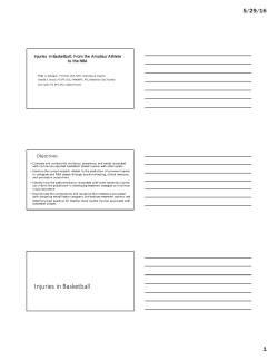 Injuries in Basketball APTA NEXT Handout