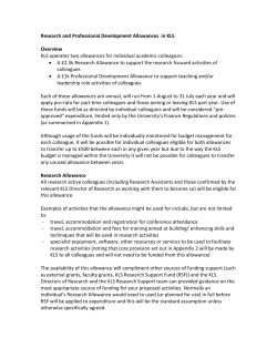 KLS Conference Allowance and Research