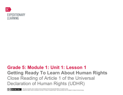 Grade 5: Module 1: Unit 1: Lesson 1 Getting Ready to Learn about