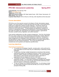 sol price school of public policy - University of Southern California