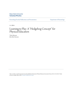 Learning to Play: A &ldquo;Hedgehog Concept&rdquo; for Physical Education