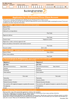 Application for a Professional Firms Client Account