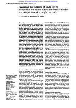 Predicting the outcome of acute stroke: prospective